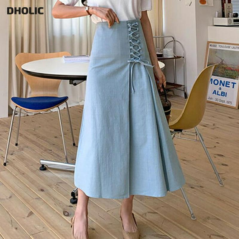 レースアップAラインスカート・全2色・b58971 レディース 【sk】【スカート ロング ロングスカート レースアップ Aライ