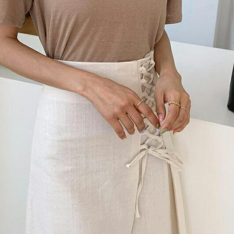 レースアップAラインスカート・全2色・b58971 レディース 【sk】【スカート ロング ロングスカート レースアップ Aライ