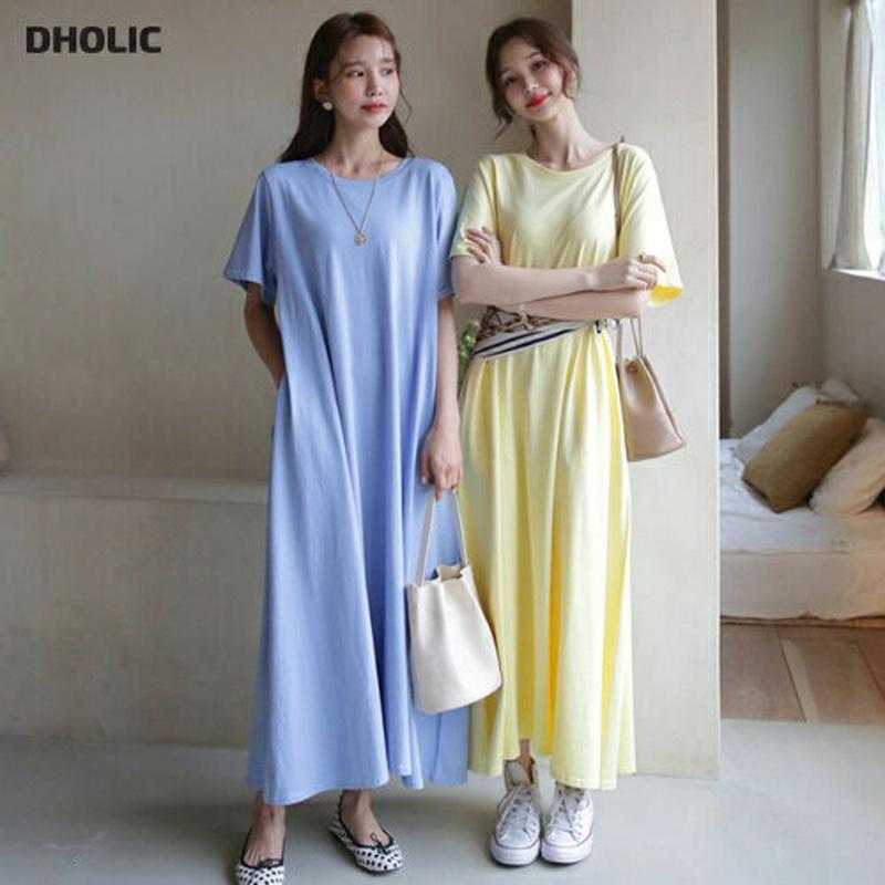 【只今10%OFF】フレアTシャツワンピース・全4色・b58308 レディース 【ops】【ワンピース ロング ロング丈 マキシ