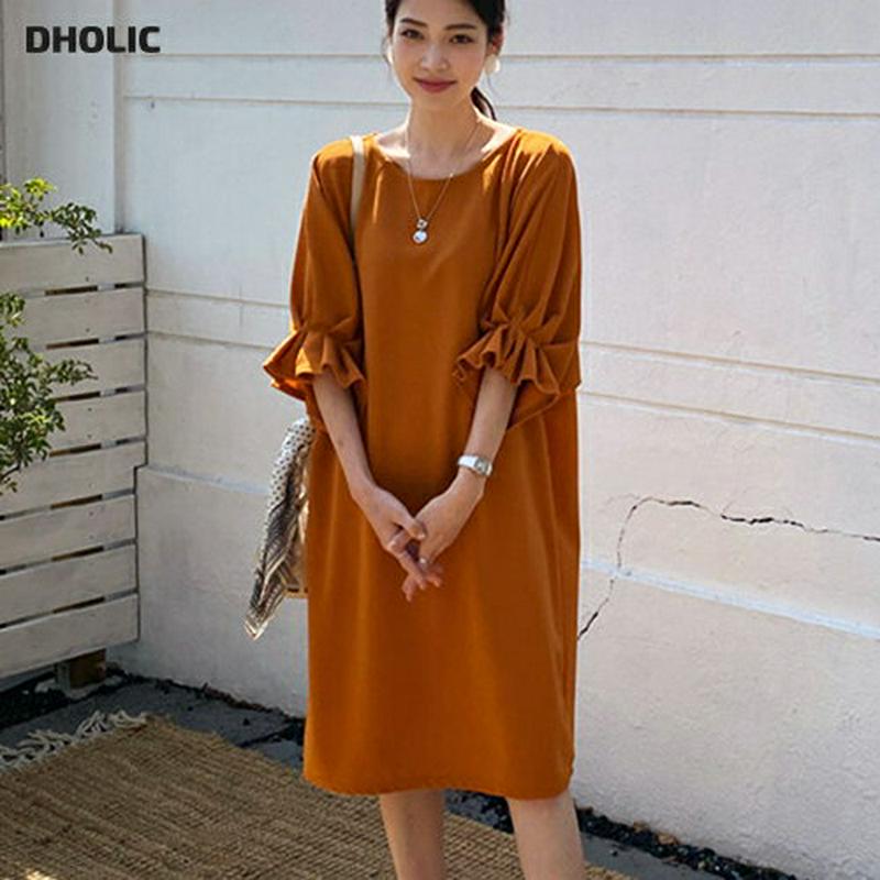 タックラグランワンピース・全3色・b61841 レディース【ops】【ワンピース ミディ丈 ミディワンピース 七分丈 七分袖 7