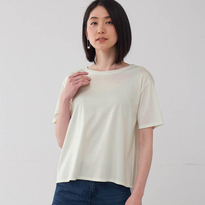 大人のためのバックギャザーＴシャツ（花笑むとき／hana emu toki）