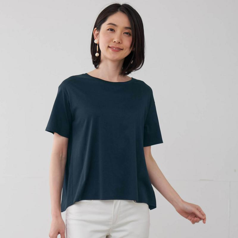 大人のためのバックギャザーＴシャツ（花笑むとき／hana emu toki）