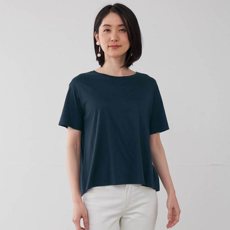 大人のためのバックギャザーＴシャツ（花笑むとき／hana emu toki）