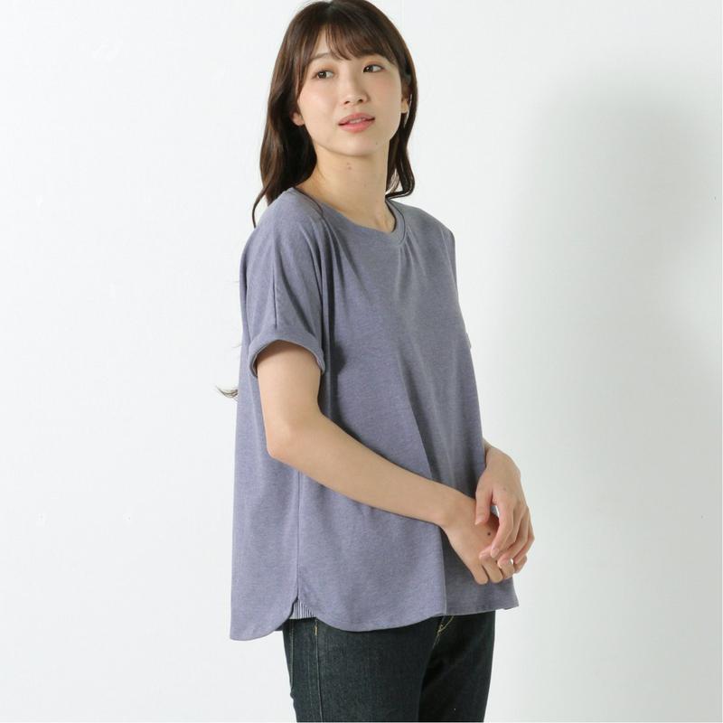 裾ラウンド布帛使いＴシャツ