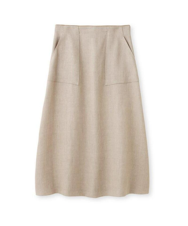 ビッグポケット麻混スカート