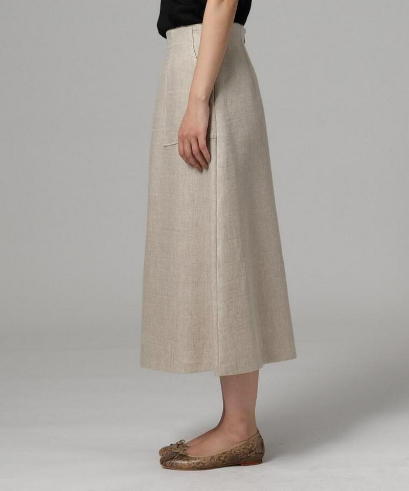 ビッグポケット麻混スカート