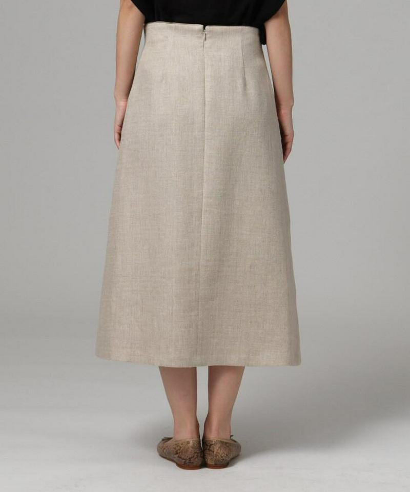 ビッグポケット麻混スカート