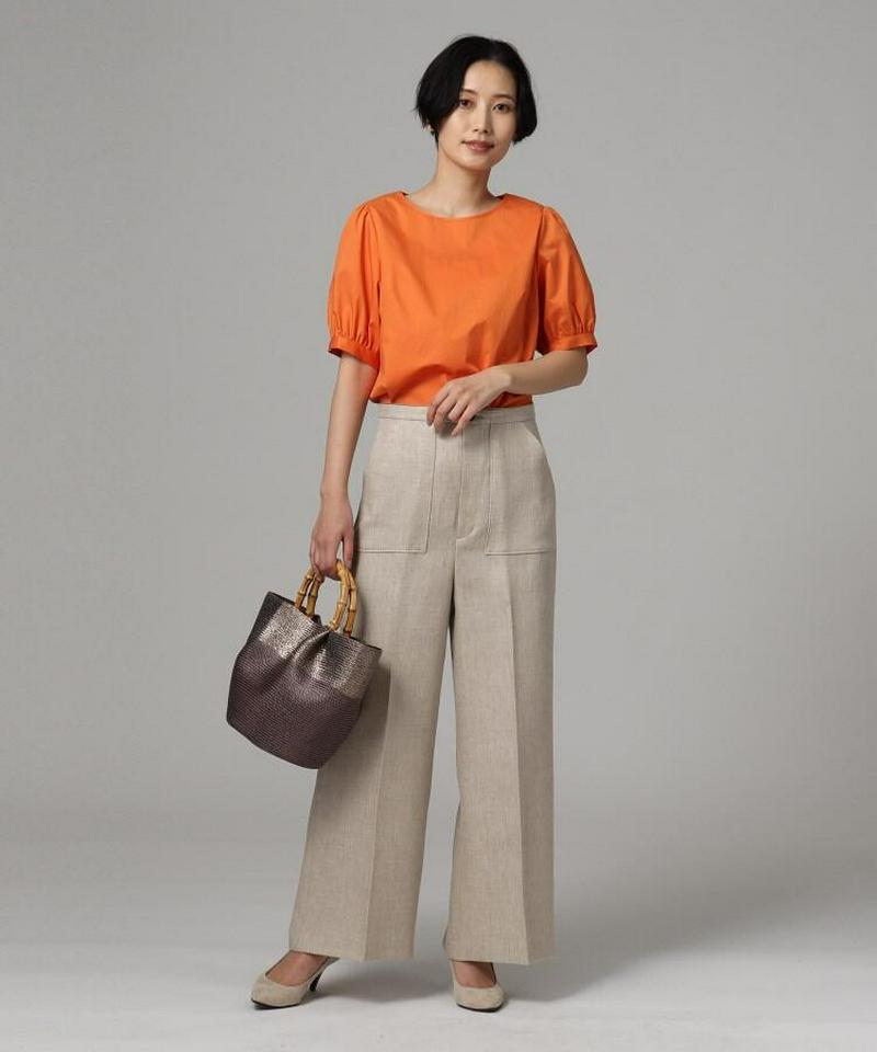 【洗える】ポルトガルコットンパフスリーブブラウス