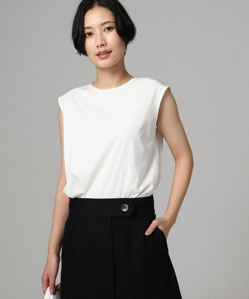 【洗える】前後差スムースタンクトップ