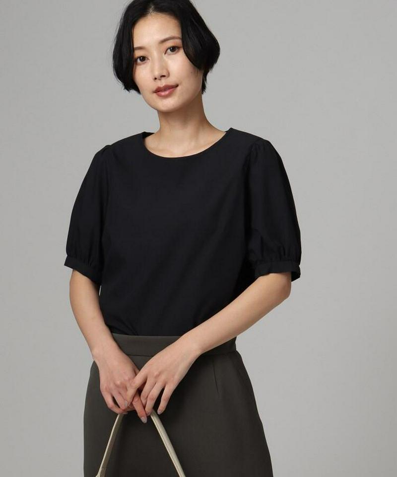 【洗える】タイプライターパフスリーブブラウス