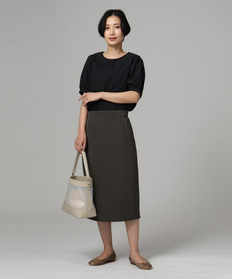 【洗える】タイプライターパフスリーブブラウス