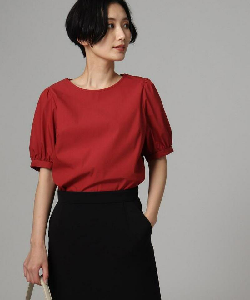 【洗える】タイプライターパフスリーブブラウス