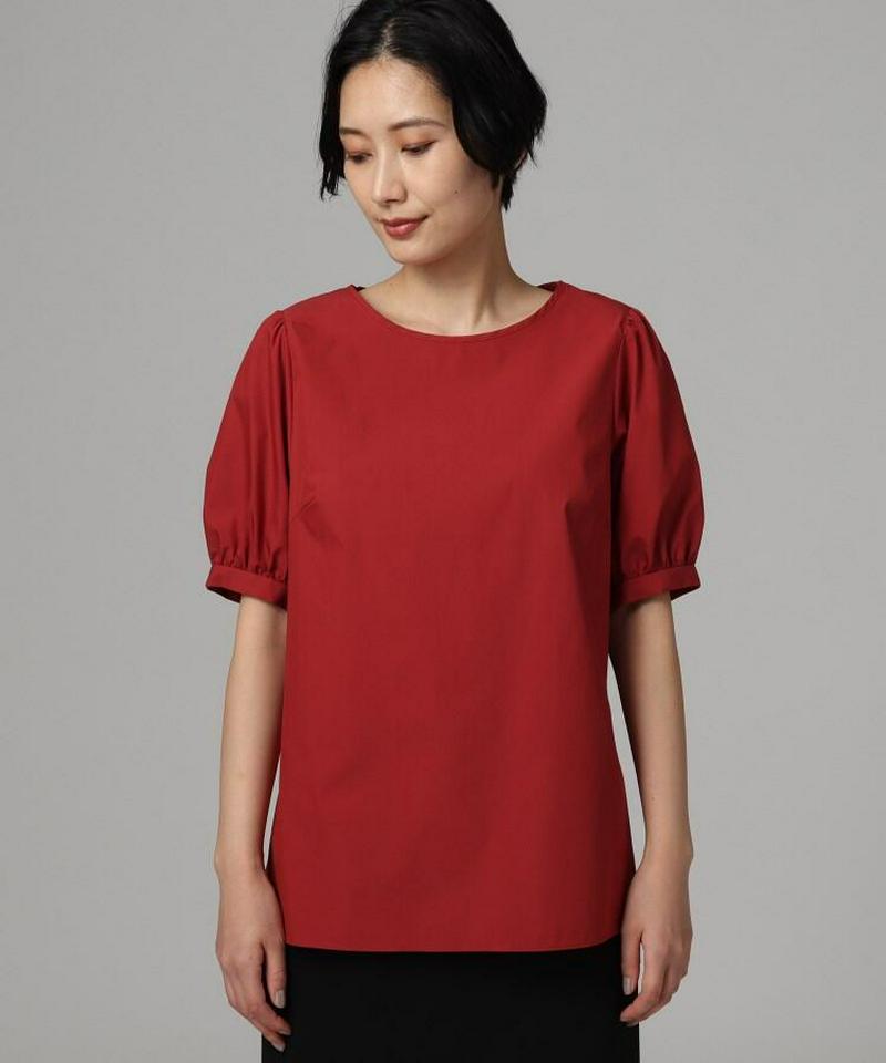 【洗える】タイプライターパフスリーブブラウス