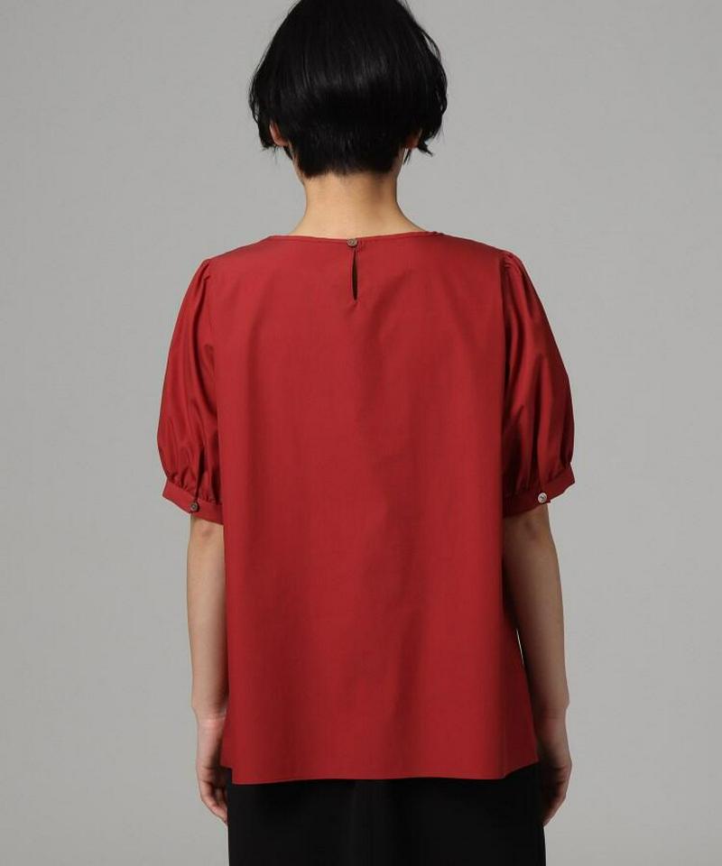 【洗える】タイプライターパフスリーブブラウス