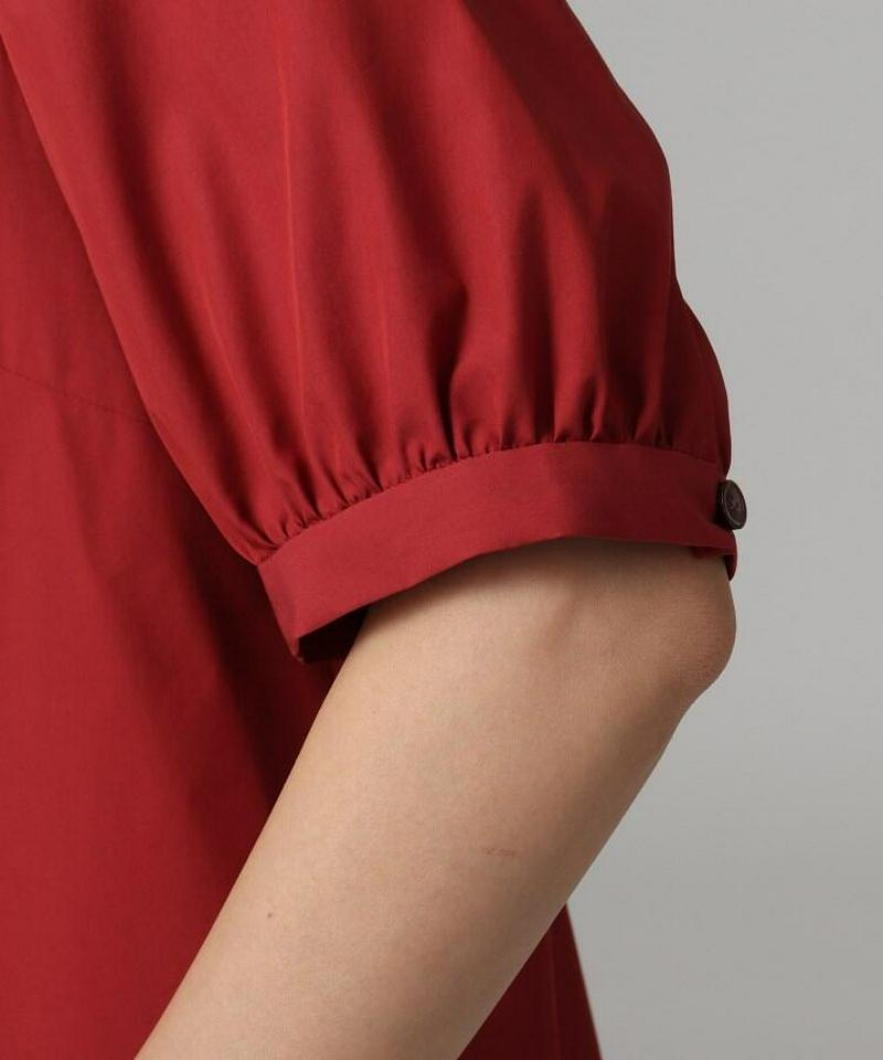 【洗える】タイプライターパフスリーブブラウス