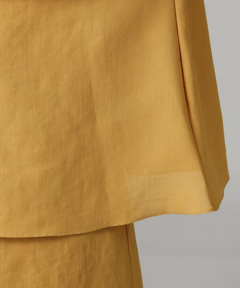 リネン調ワイドスリーブシャツ