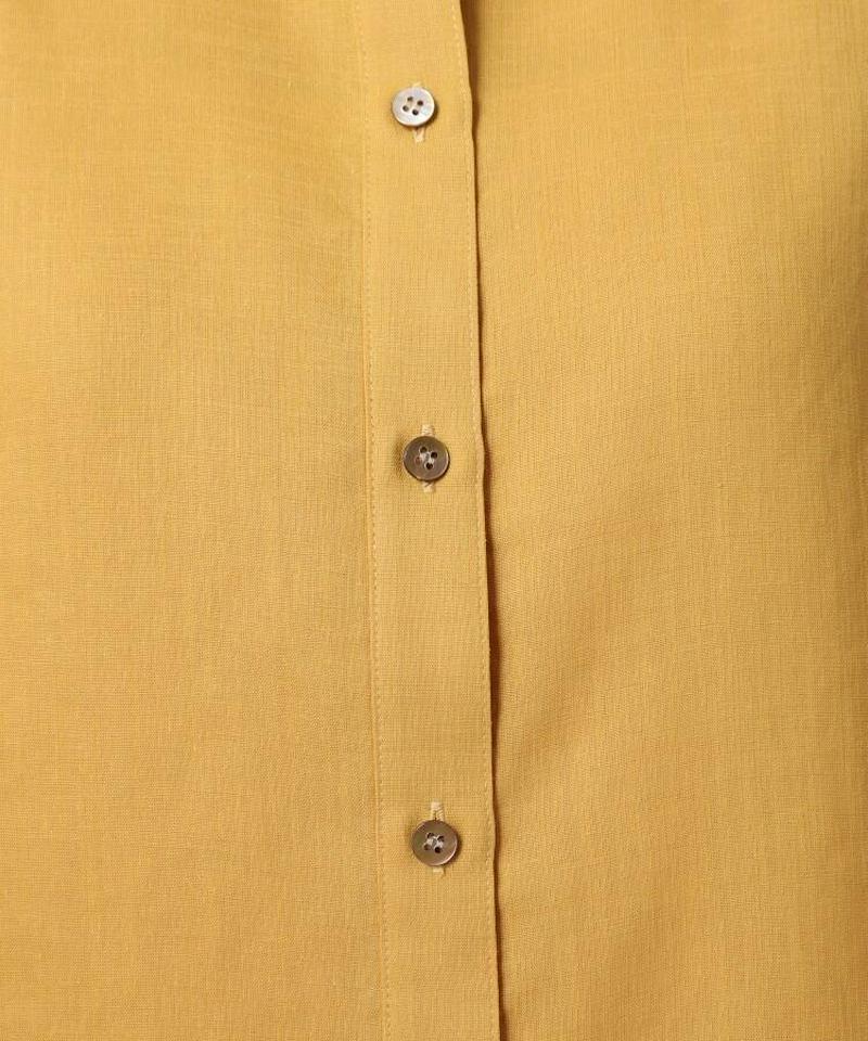 リネン調ワイドスリーブシャツ