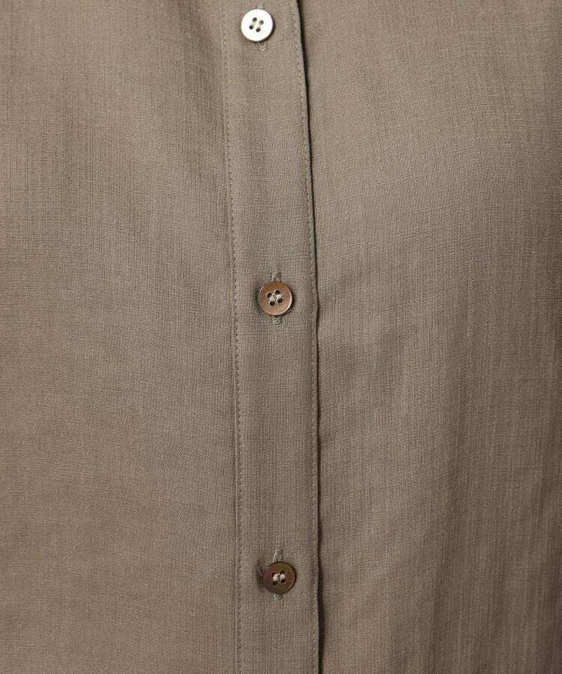 リネン調ワイドスリーブシャツ
