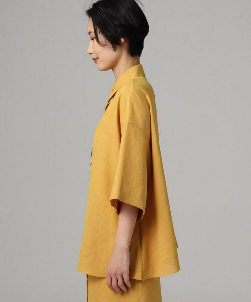 リネン調ワイドスリーブシャツ