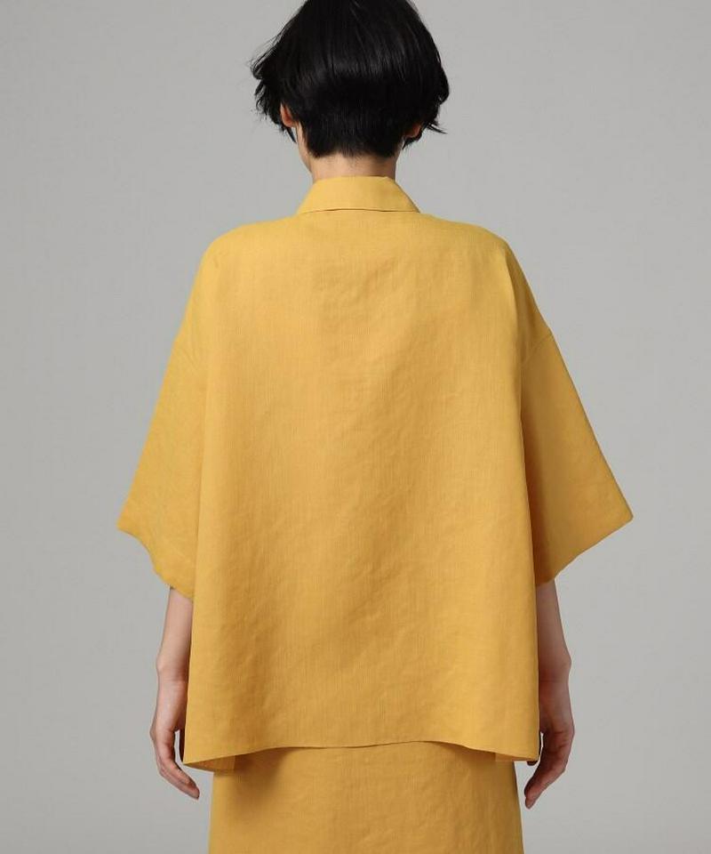 リネン調ワイドスリーブシャツ