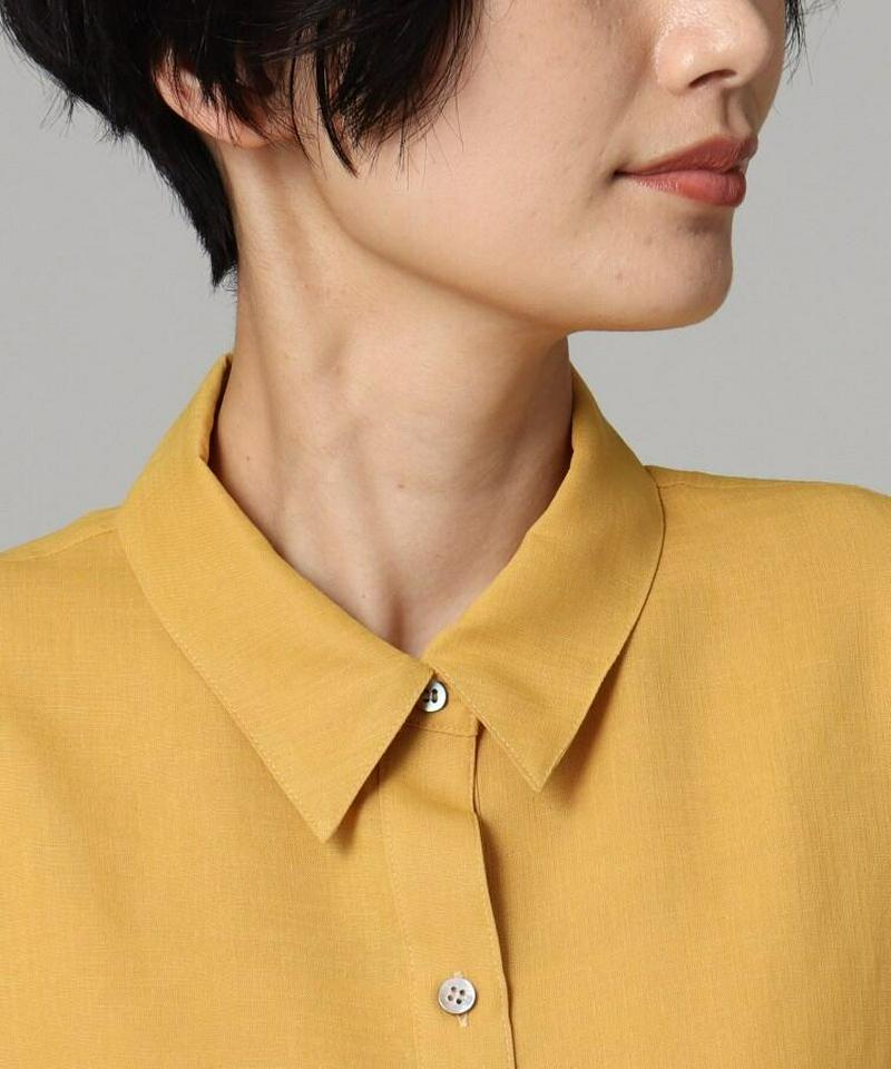 リネン調ワイドスリーブシャツ