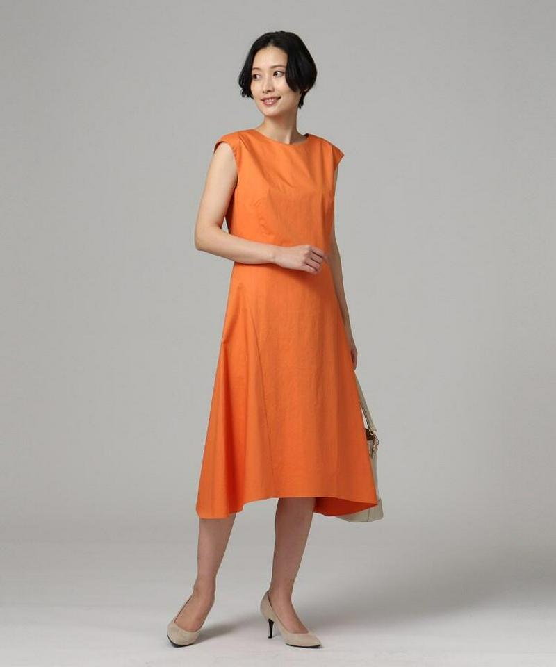 【洗える】コットンノースリーブワンピース