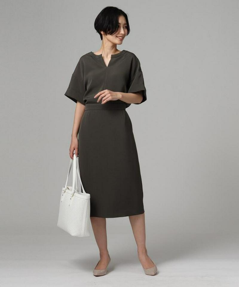 【洗える】ダブルクロスタイトスカート