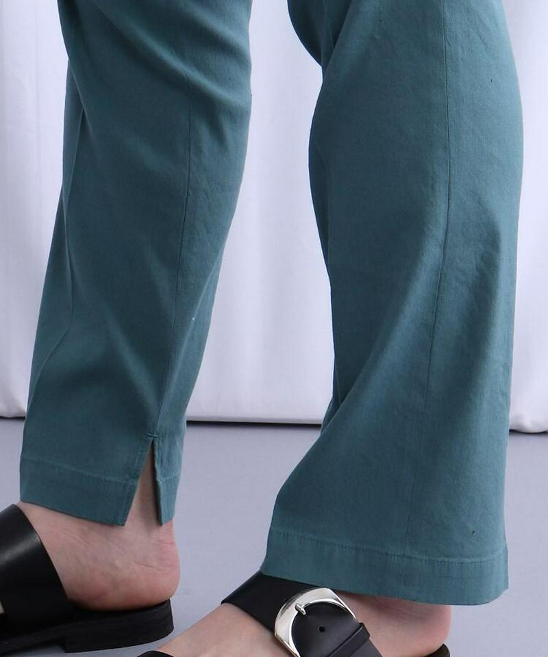 リネンストレッチテーパードパンツ