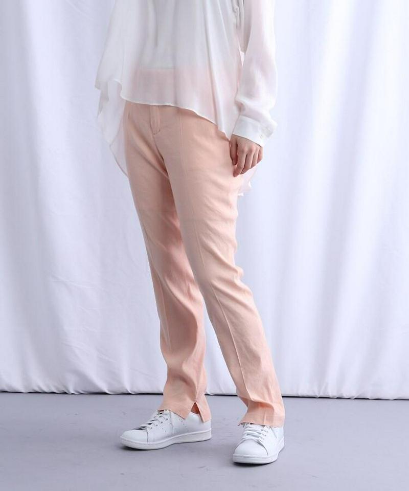 リネンストレッチテーパードパンツ