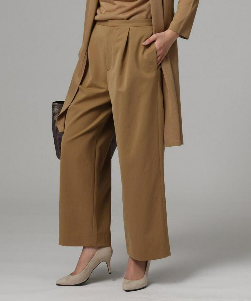 【洗える】セミワイドタックパンツ