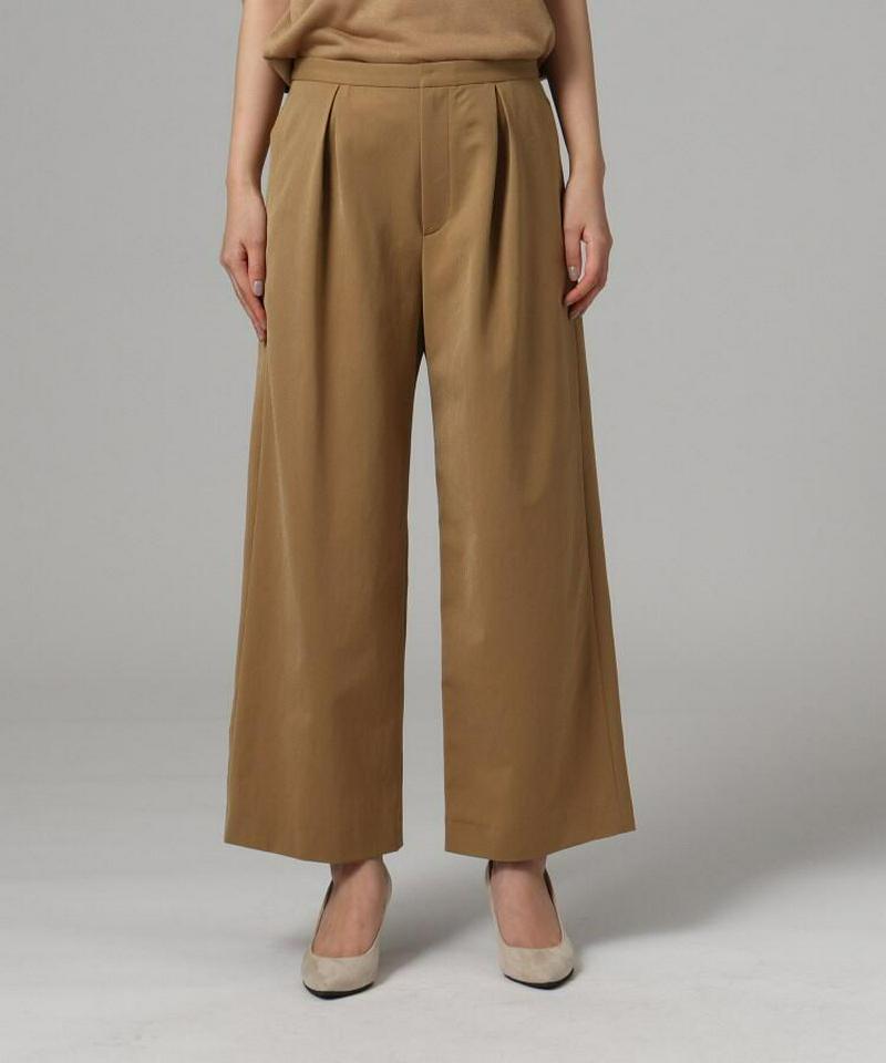 【洗える】セミワイドタックパンツ