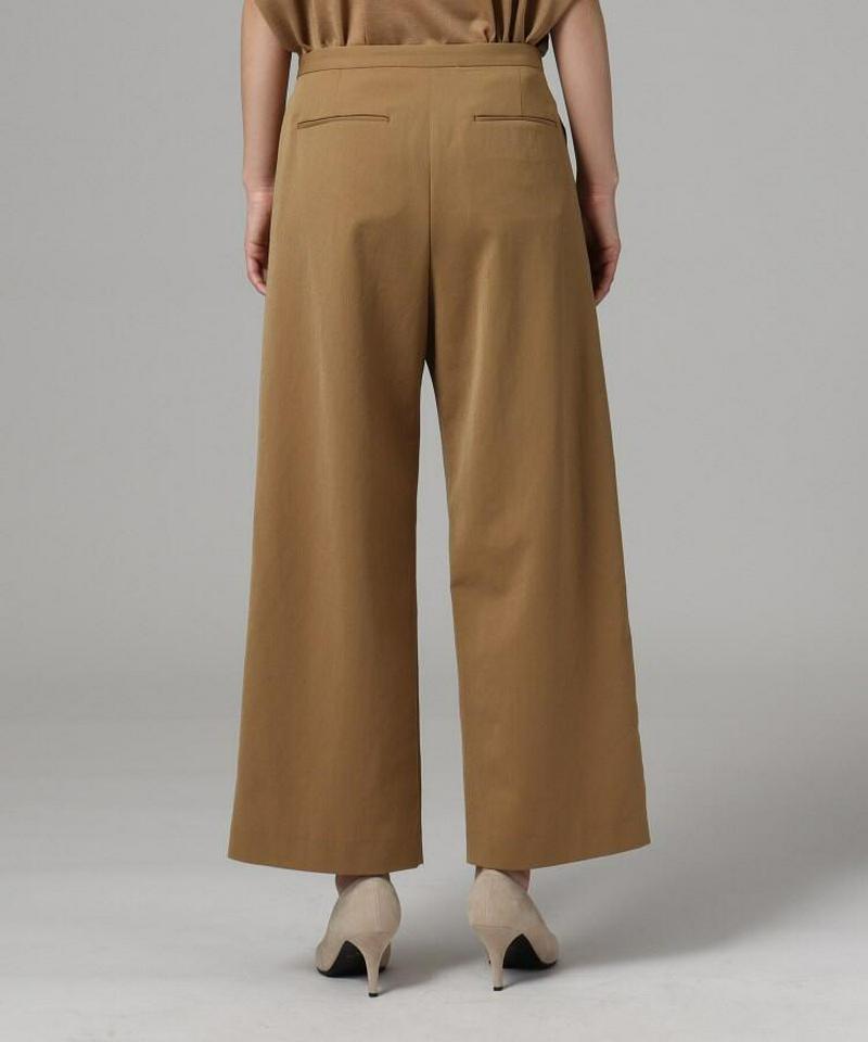 【洗える】セミワイドタックパンツ