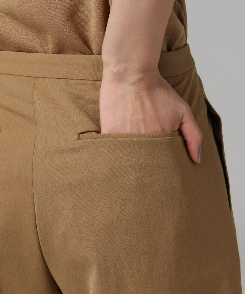 【洗える】セミワイドタックパンツ