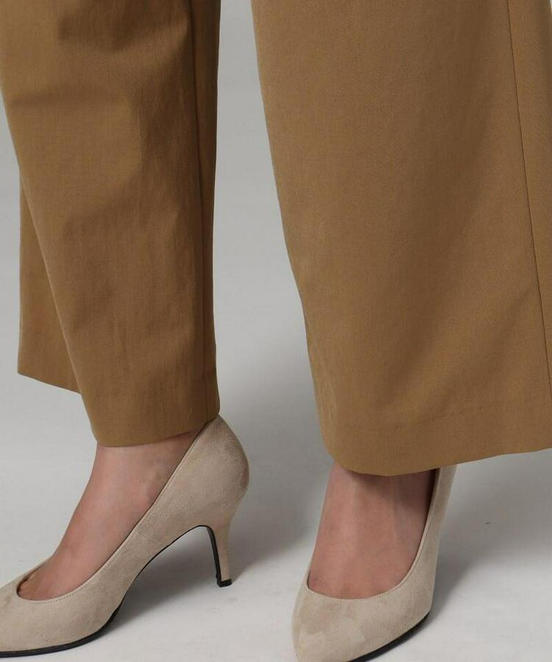 【洗える】セミワイドタックパンツ