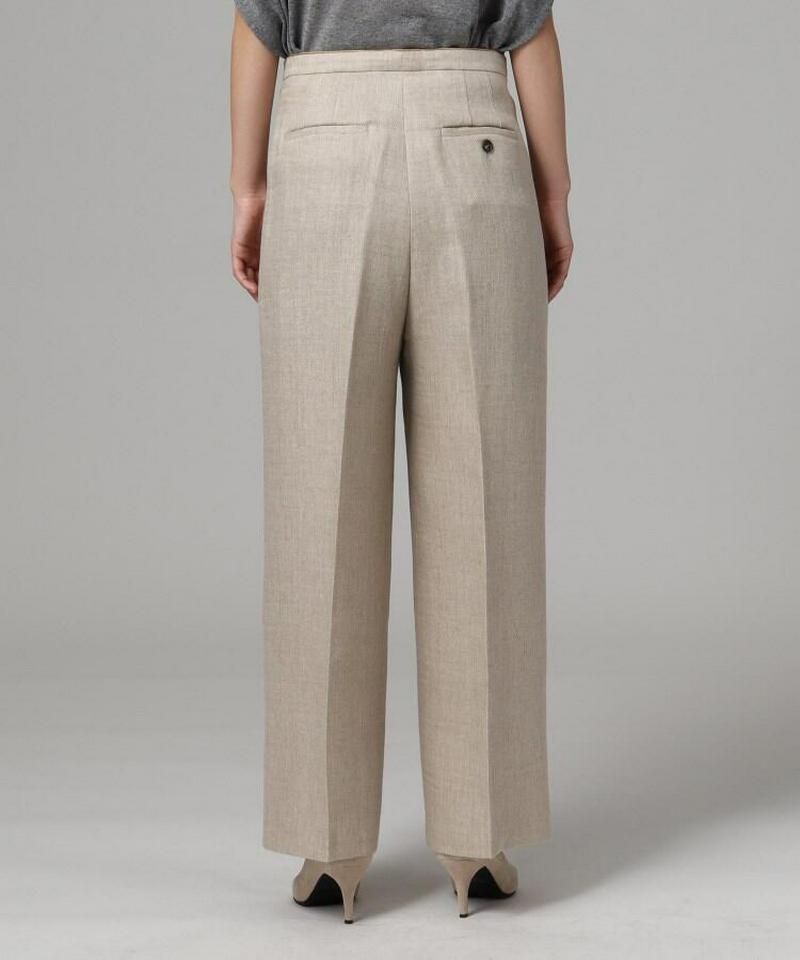 ビッグポケット麻混ワイドパンツ