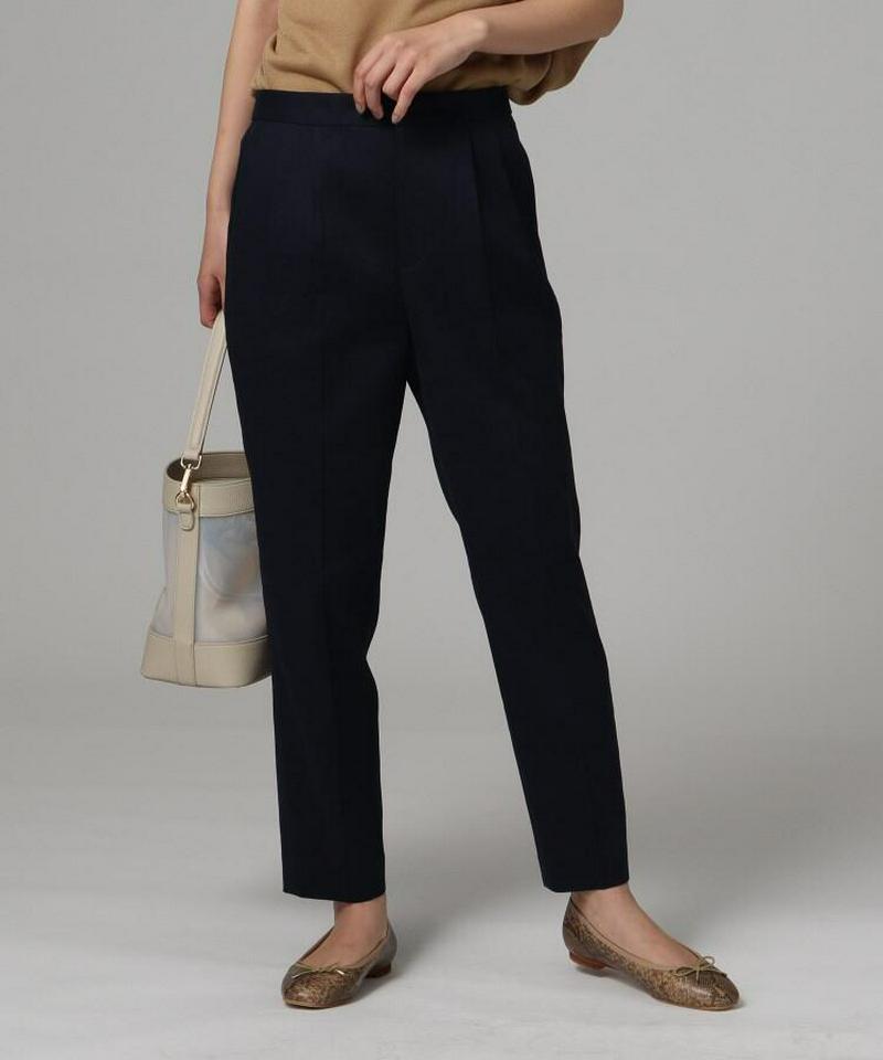 麻ブレンドテーパードパンツ