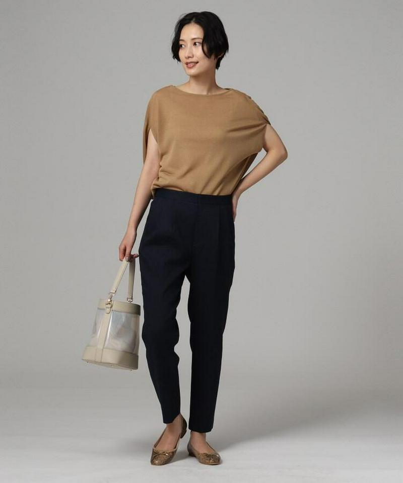 麻ブレンドテーパードパンツ