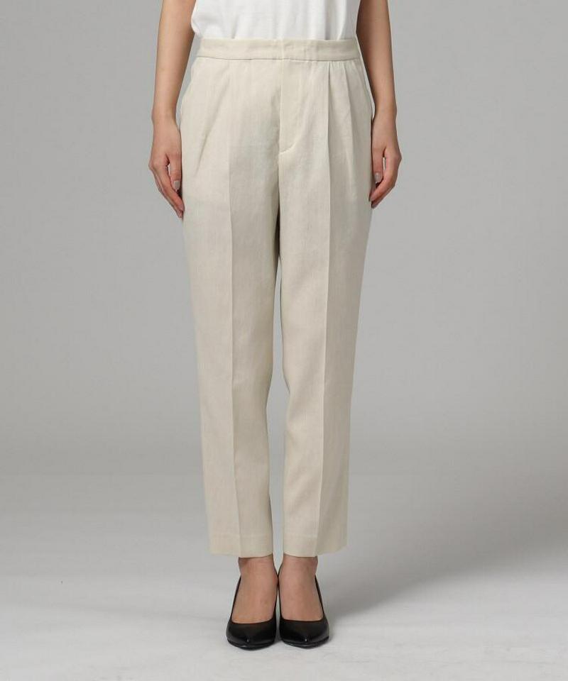 麻ブレンドテーパードパンツ