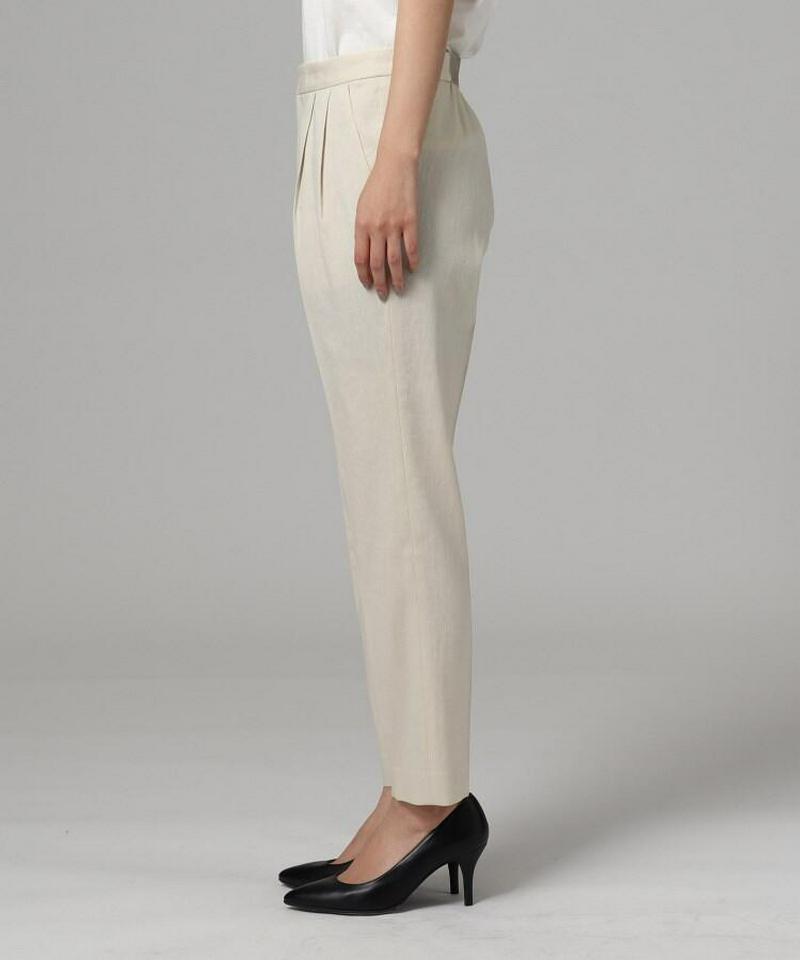 麻ブレンドテーパードパンツ