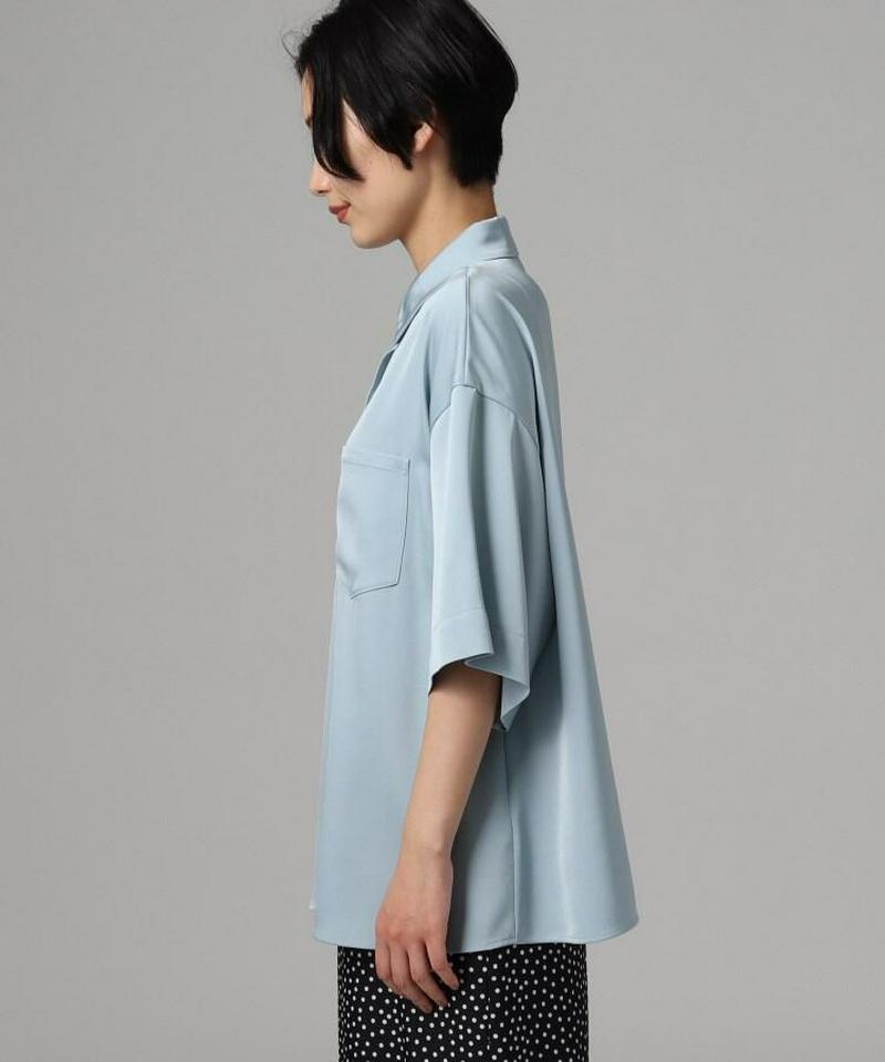 サテンワイドスリーブシャツ