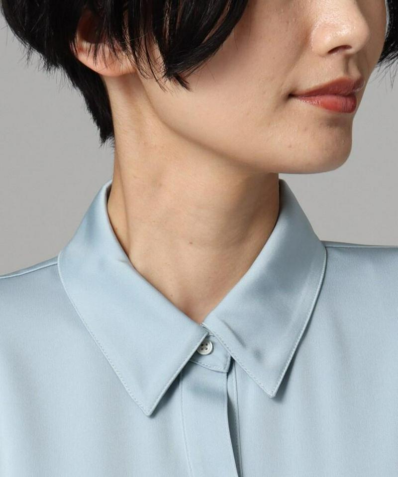 サテンワイドスリーブシャツ