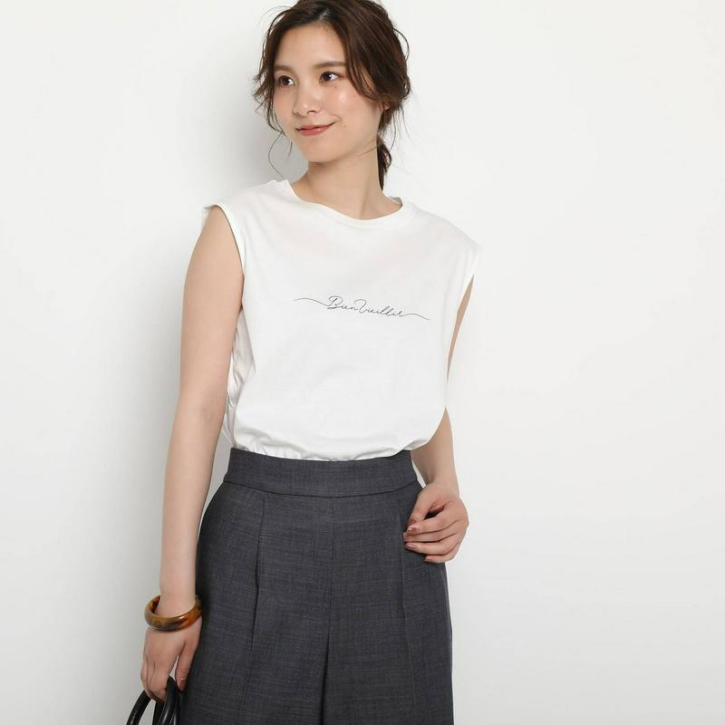 【洗える】ノースリーブロゴＴシャツ