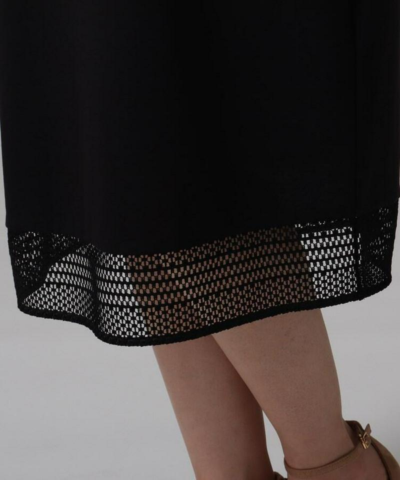 【洗える】裾レーススムースコットンワンピース