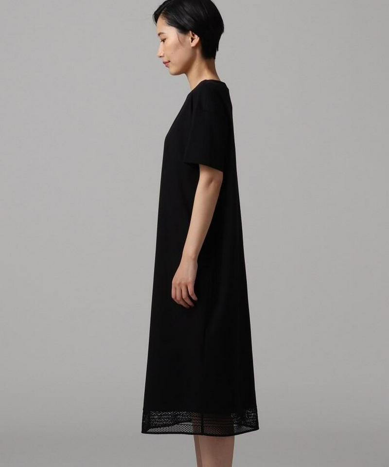 【洗える】裾レーススムースコットンワンピース