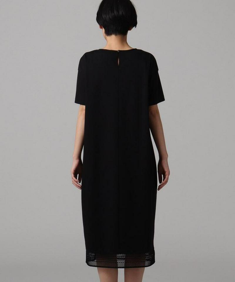 【洗える】裾レーススムースコットンワンピース