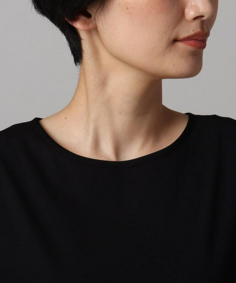 【洗える】裾レーススムースコットンワンピース