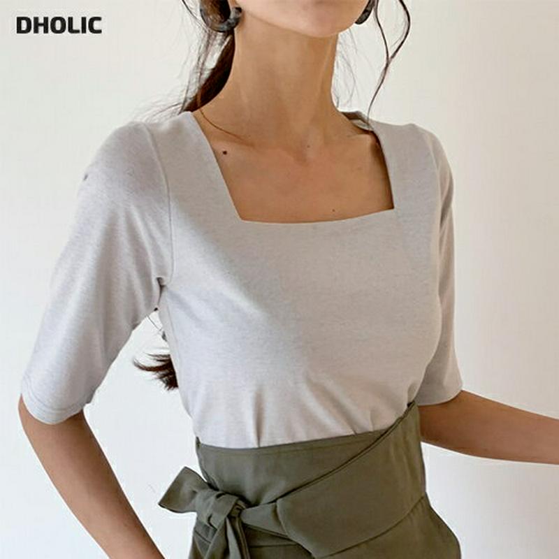 グロッシースクエアTシャツ・全4色・t55899 レディース 【tops】【トップス Tシャツ 半袖 ハーフスリーブ スクエアネ