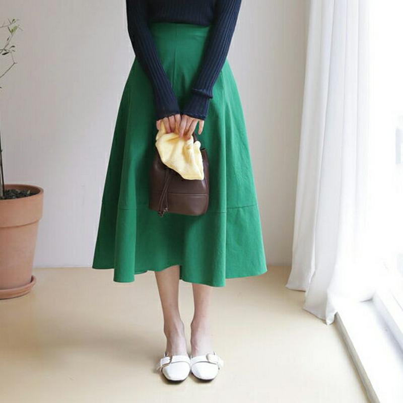 ポケットAラインスカート・全3色・b55916 レディース 【sk】【スカート ロング ロングスカート Aライン 単色 無地 シ