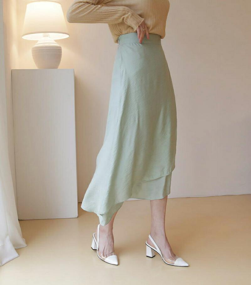 ダイアゴナルヘムスカート・全4色・b55914 レディース 【sk】【スカート ロング ロングスカート ダイアゴナル フレア フ