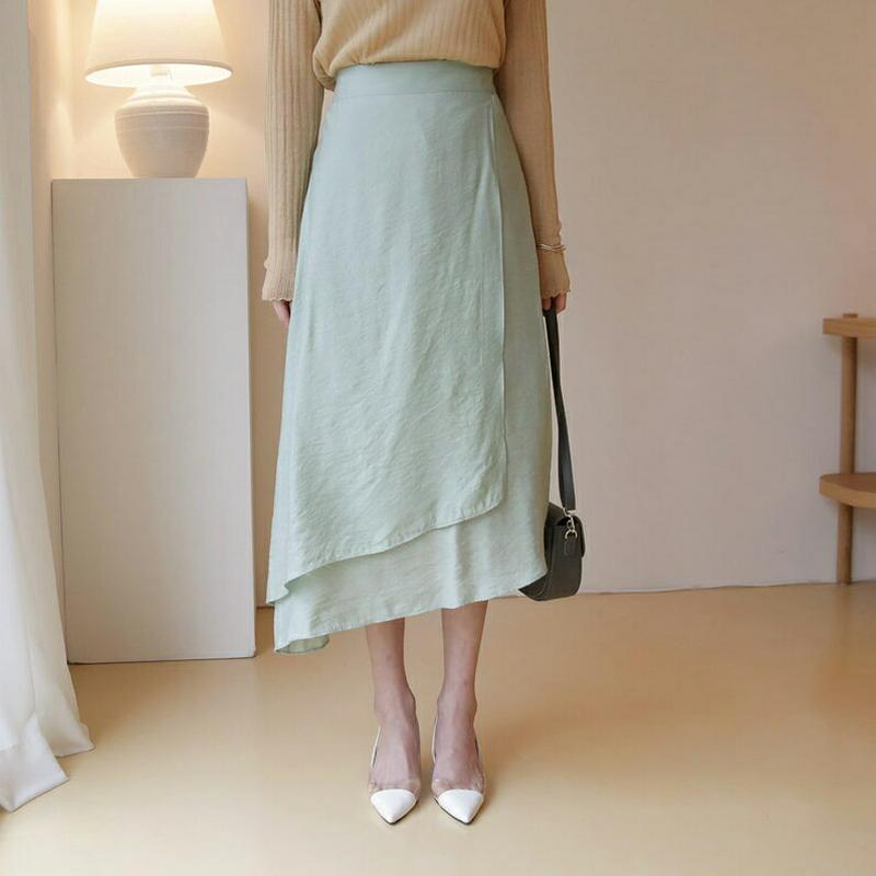 ダイアゴナルヘムスカート・全4色・b55914 レディース 【sk】【スカート ロング ロングスカート ダイアゴナル フレア フ